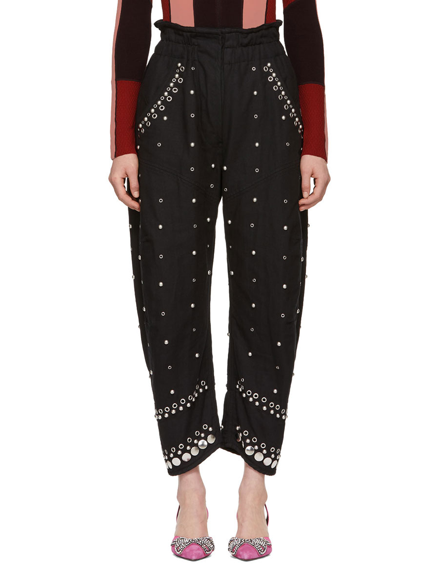 black studded pants