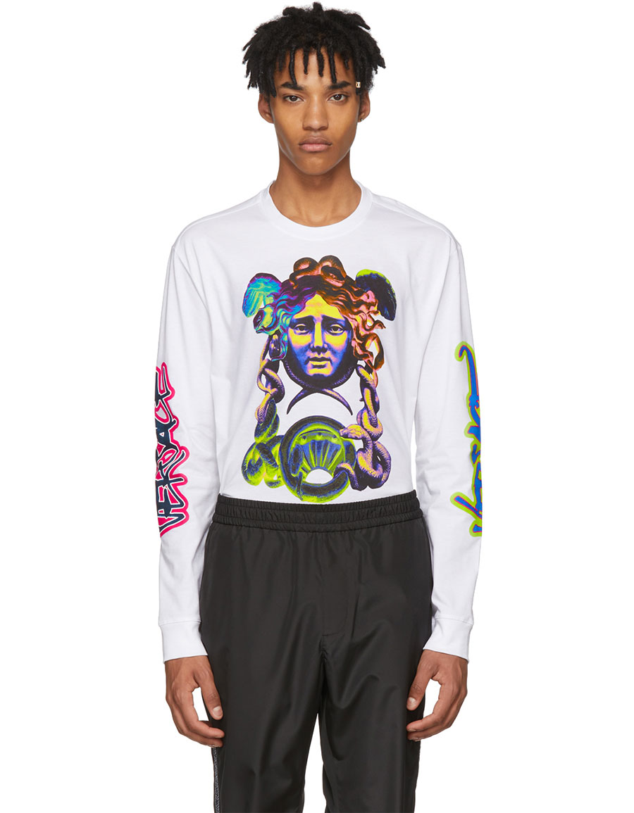 versace white long sleeve shirt