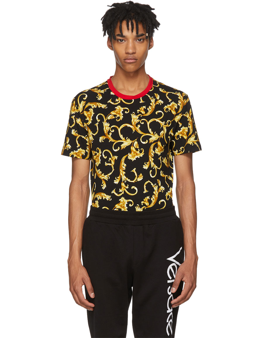 black and red versace shirt