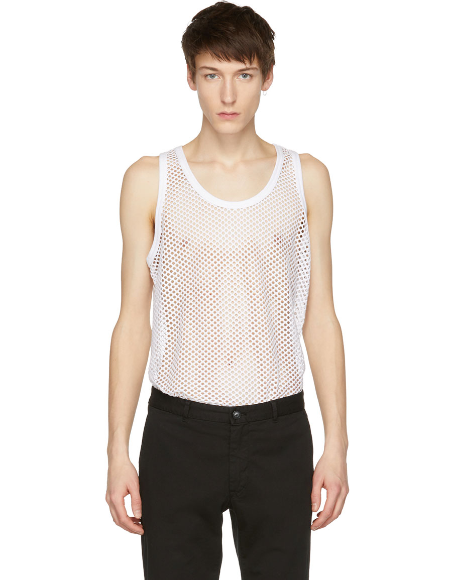 white mesh tank top