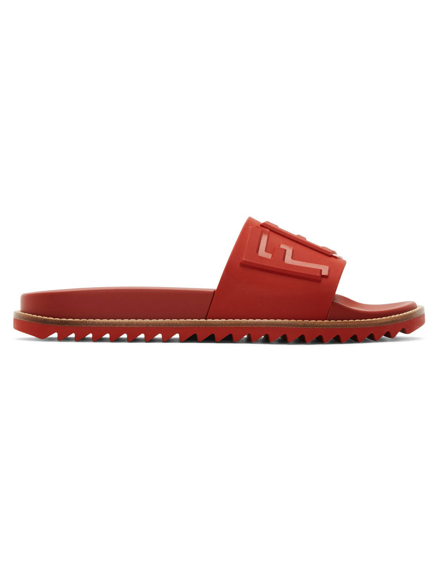 FENDI Red 'Fendi Vocabulary' Sandals 