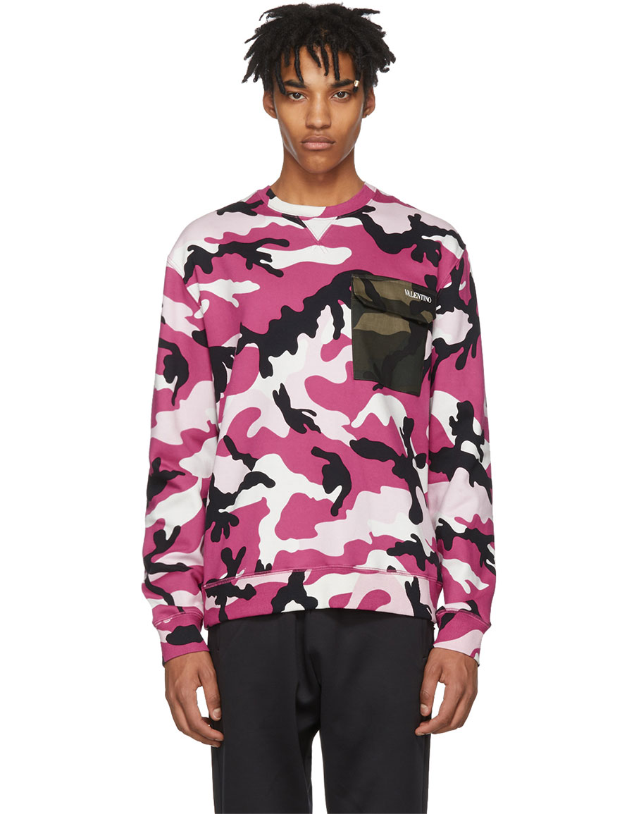 VALENTINO Pink New Camo Pocket Sweatshirt · VERGLE
