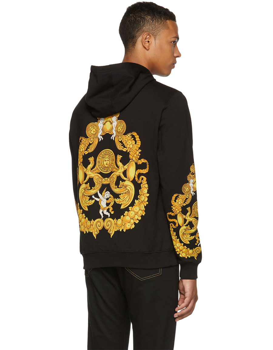 versace black and gold hoodie