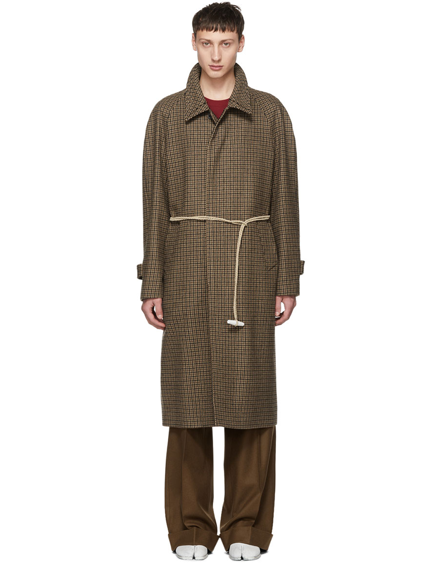 MAISON MARGIELA Brown Houndstooth Top Coat · VERGLE MAISON MARGIELA Brown Houndstooth Top Coat · VERGLE