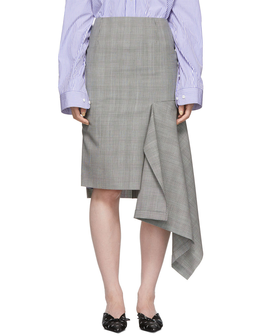 2018ss BALENCIAGA check tight slit skirt - メルカリ