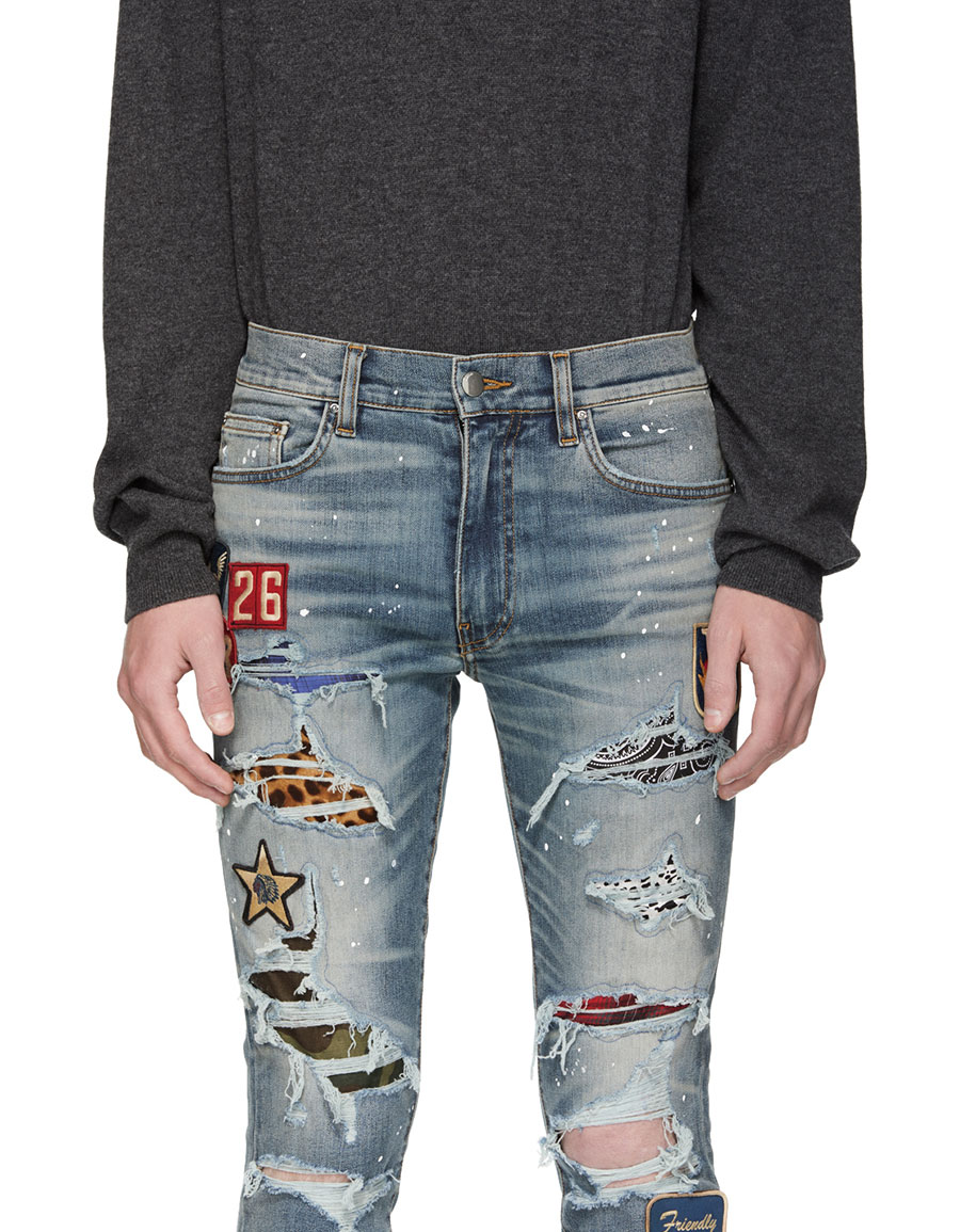 amiri jeans white patch