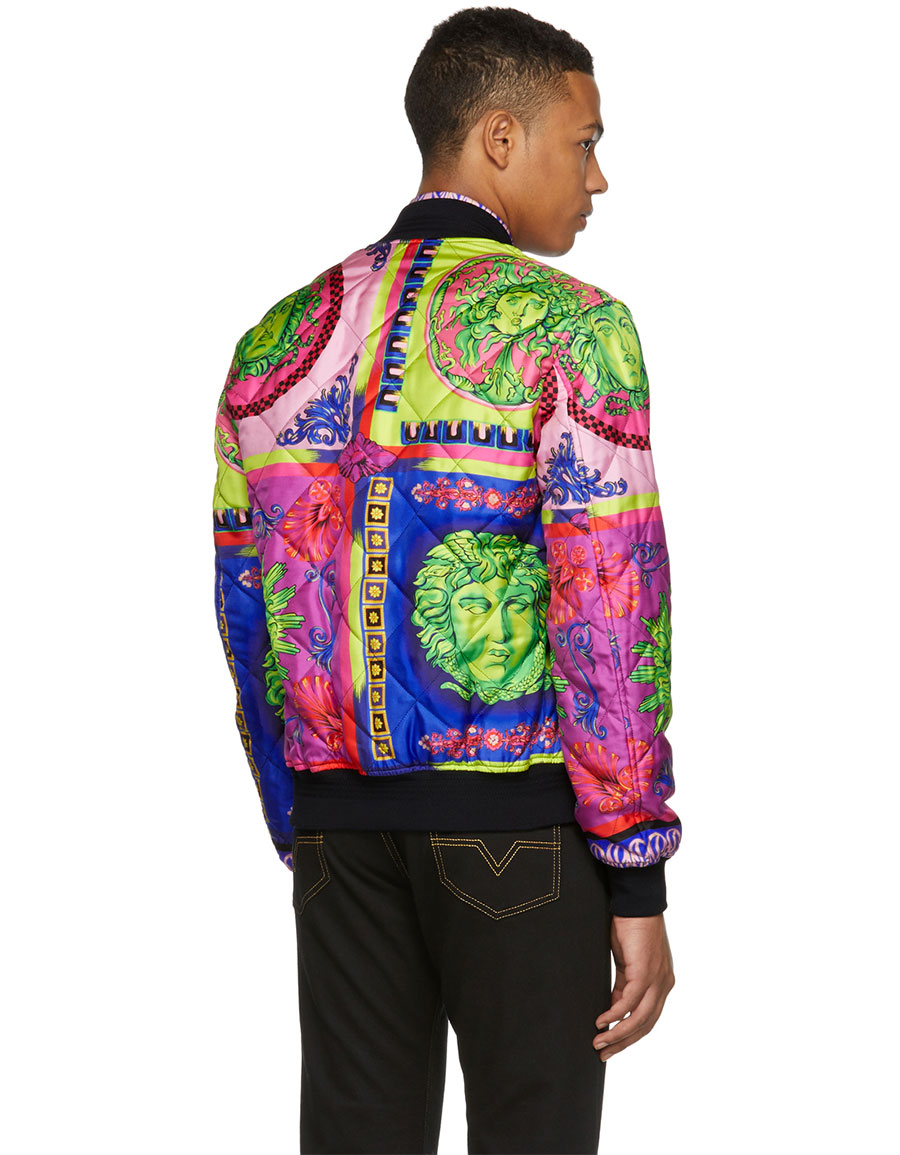 VERSACE Multicolor Neon Bomber Jacket · VERGLE
