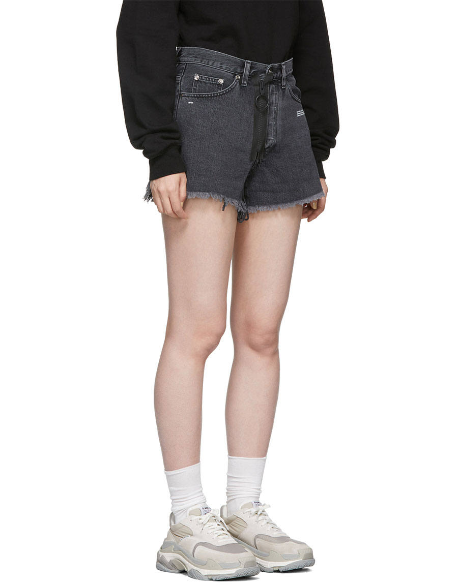 off white denim shorts