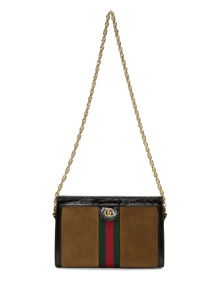 GUCCI Brown Small Suede Ophidia Shoulder Bag · VERGLE