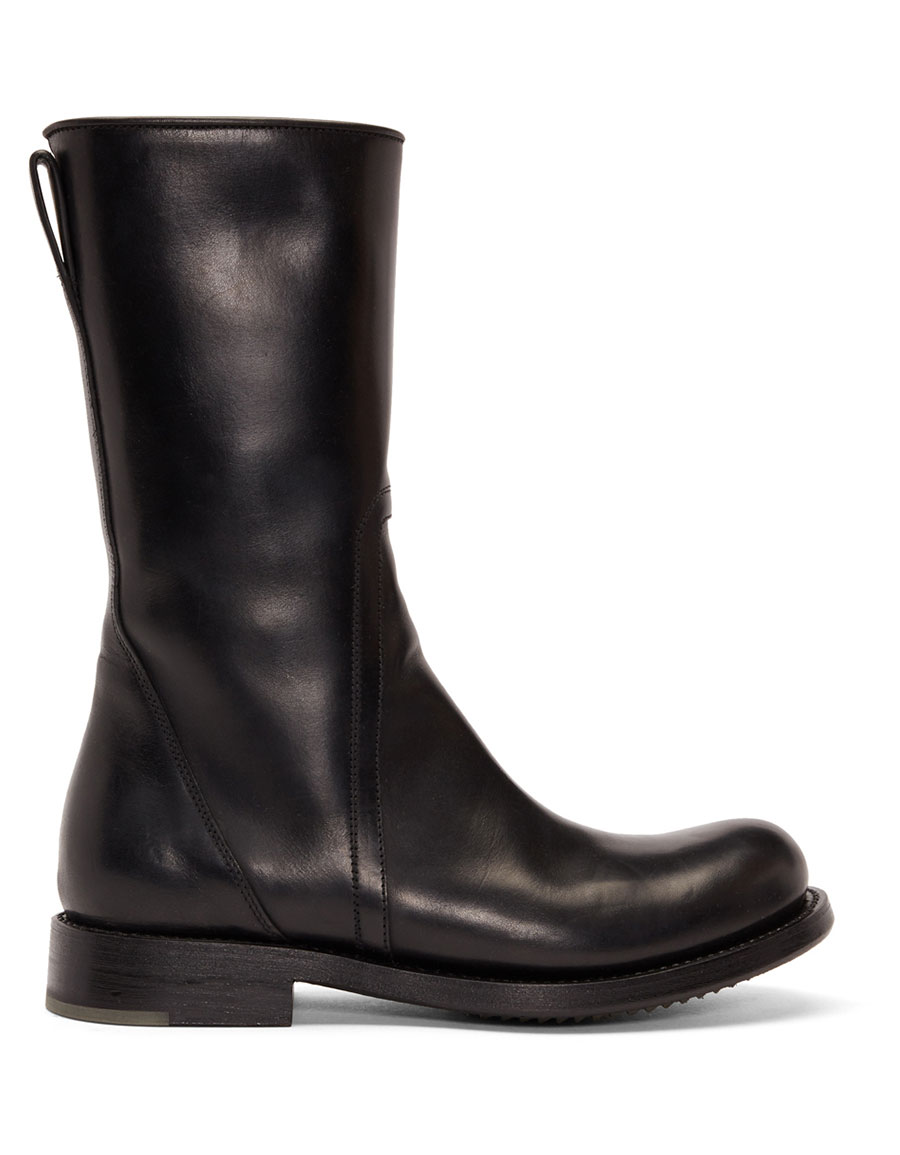 RICK OWENS Black Cop Zip Boots