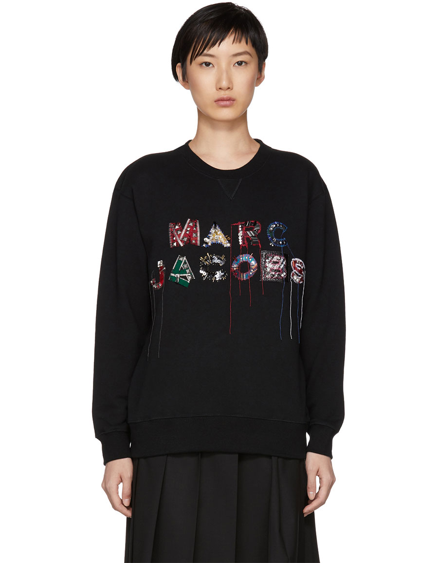 MARC JACOBS Black Lux Embellished Sweatshirt · VERGLE