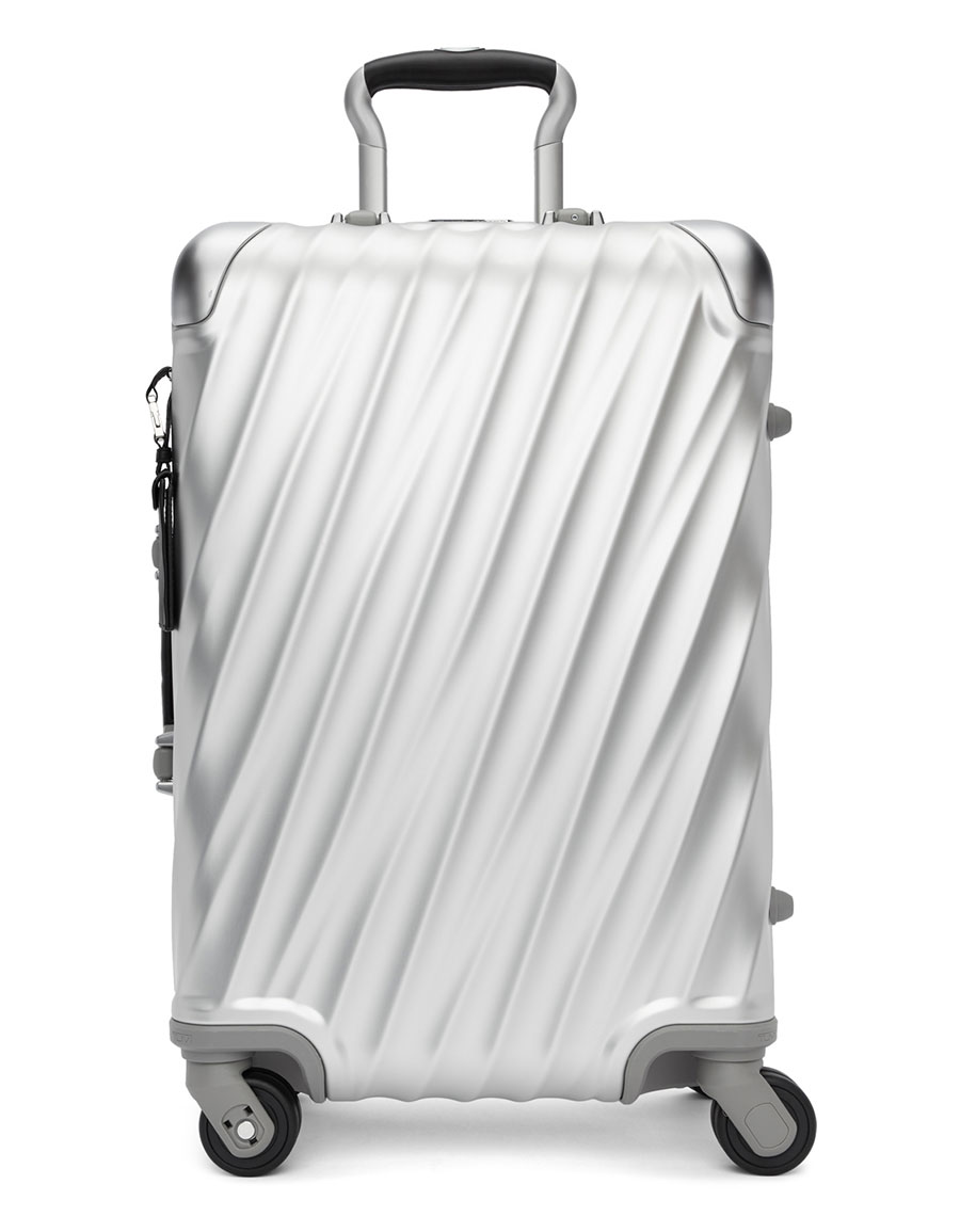 tumi silver luggage