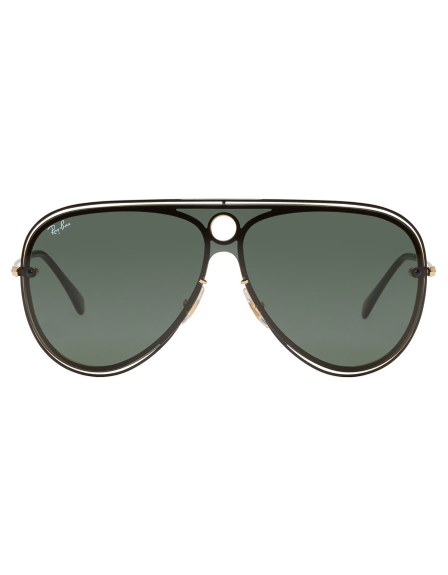 RAY-BAN Black & Gold Pilot Aviator Sunglasses · VERGLE