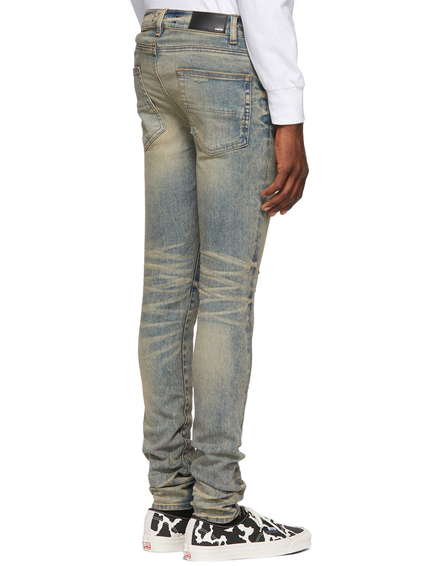 amiri indigo stack jeans