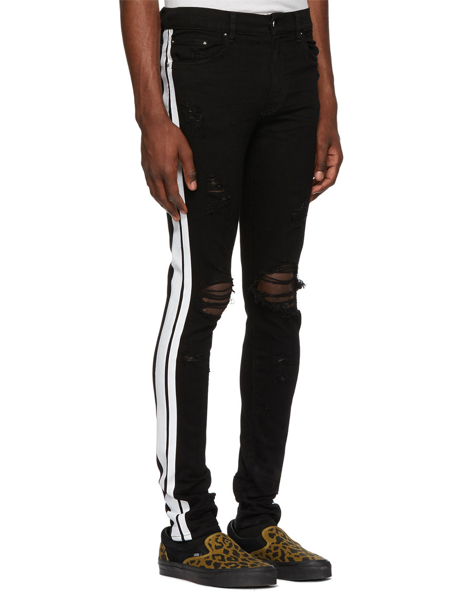 amiri jeans with white stripe