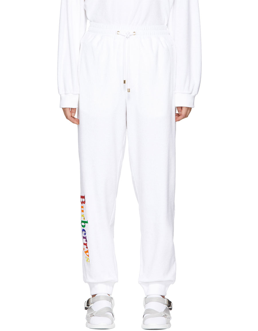 BURBERRY White Towelling Lounge Pants · VERGLE