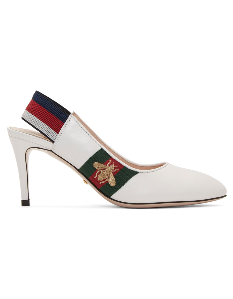 gucci white high heels