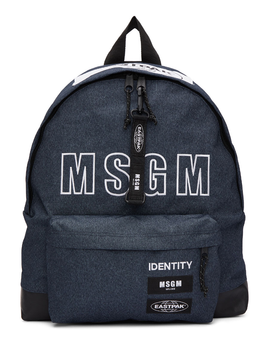 MSGM Blue Eastpak Edition Logo Backpack · VERGLE