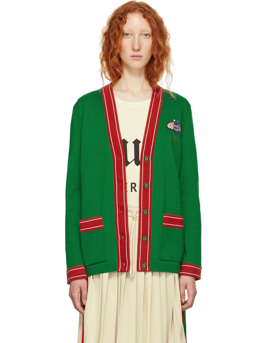 GUCCI Green Bee Cardigan VERGLE
