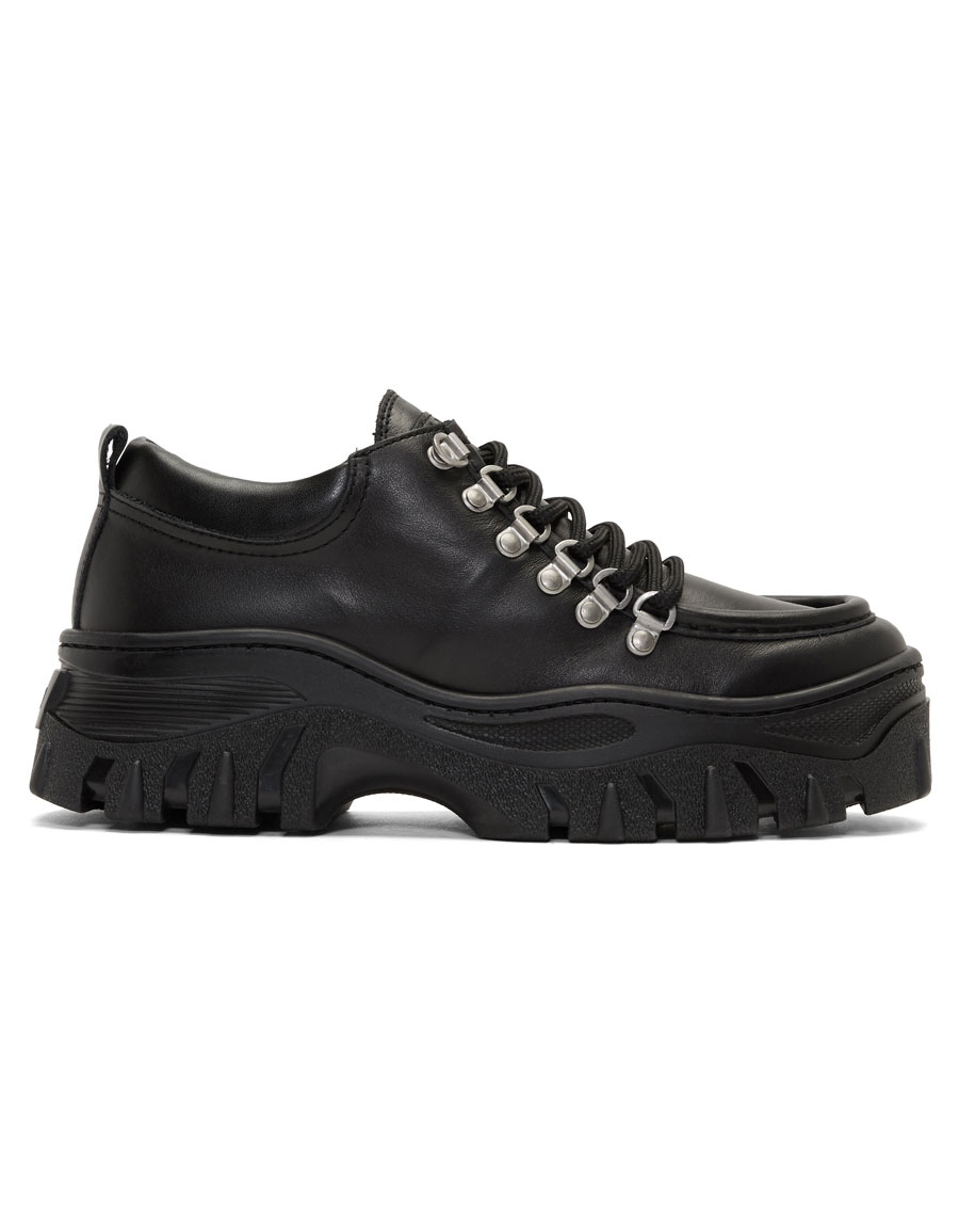 Black Chunky-sole GG-embossed leather trainers | Gucci | MATCHES UK