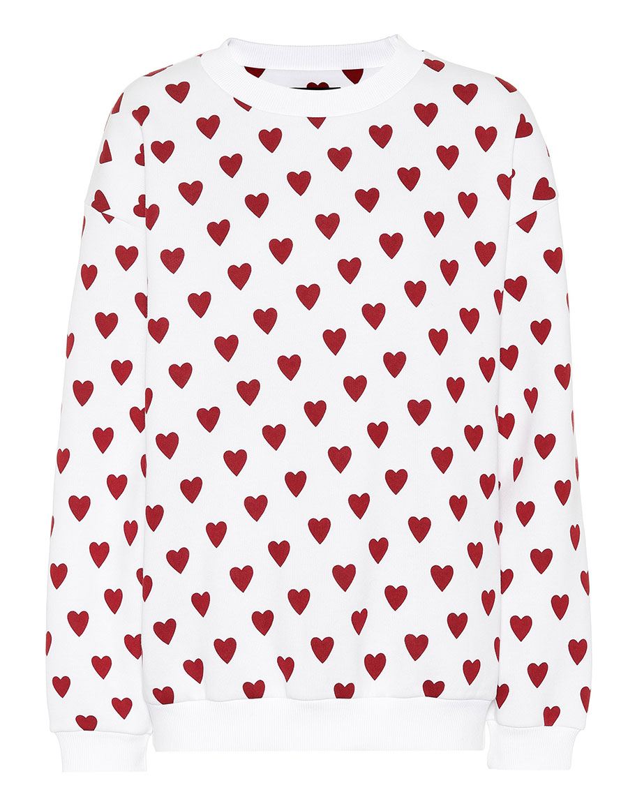 BURBERRY Heart print cotton-blend sweatshirt · VERGLE