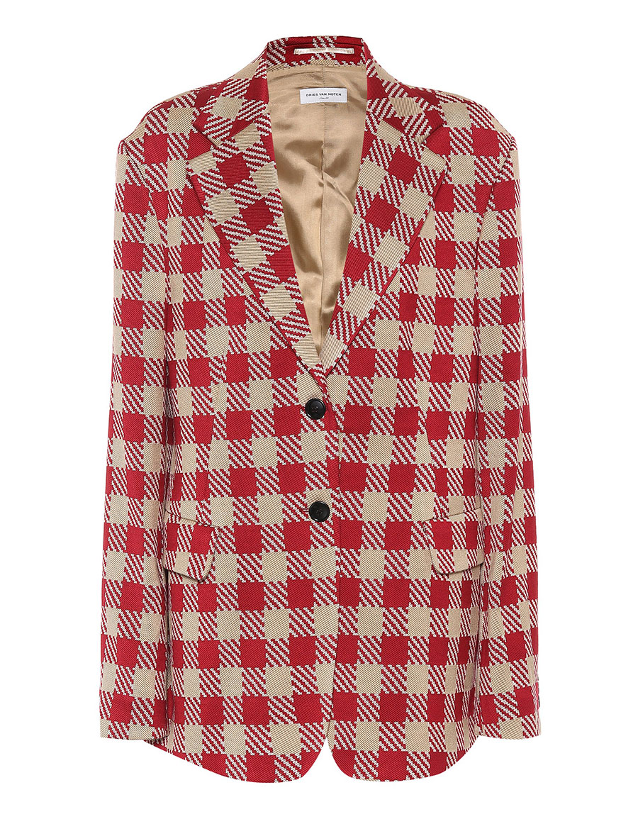DRIES VAN NOTEN Plaid cotton blazer VERGLE