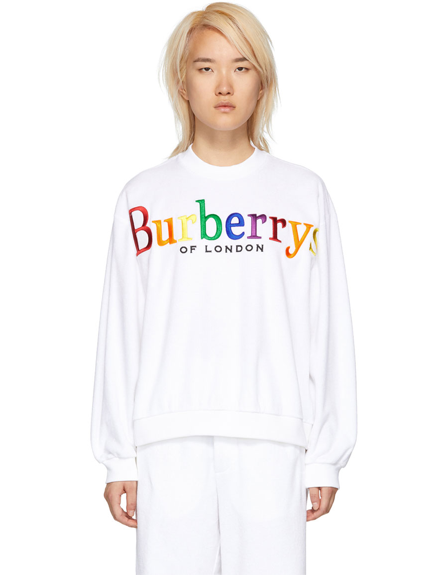 BURBERRY White Towelling Sweatshirt · VERGLE