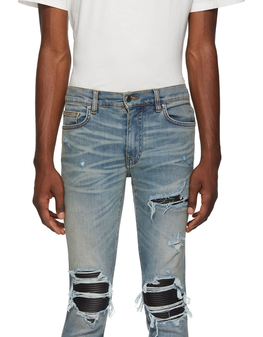 amiri jeans leather