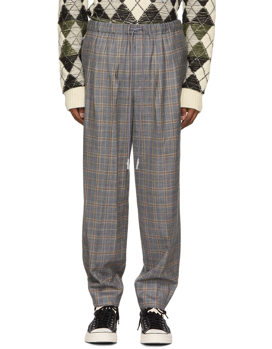 TOGA VIRILIS Grey Checkered Wool Trousers · VERGLE TOGA VIRILIS Grey Checkered Wool Trousers · VERGLE