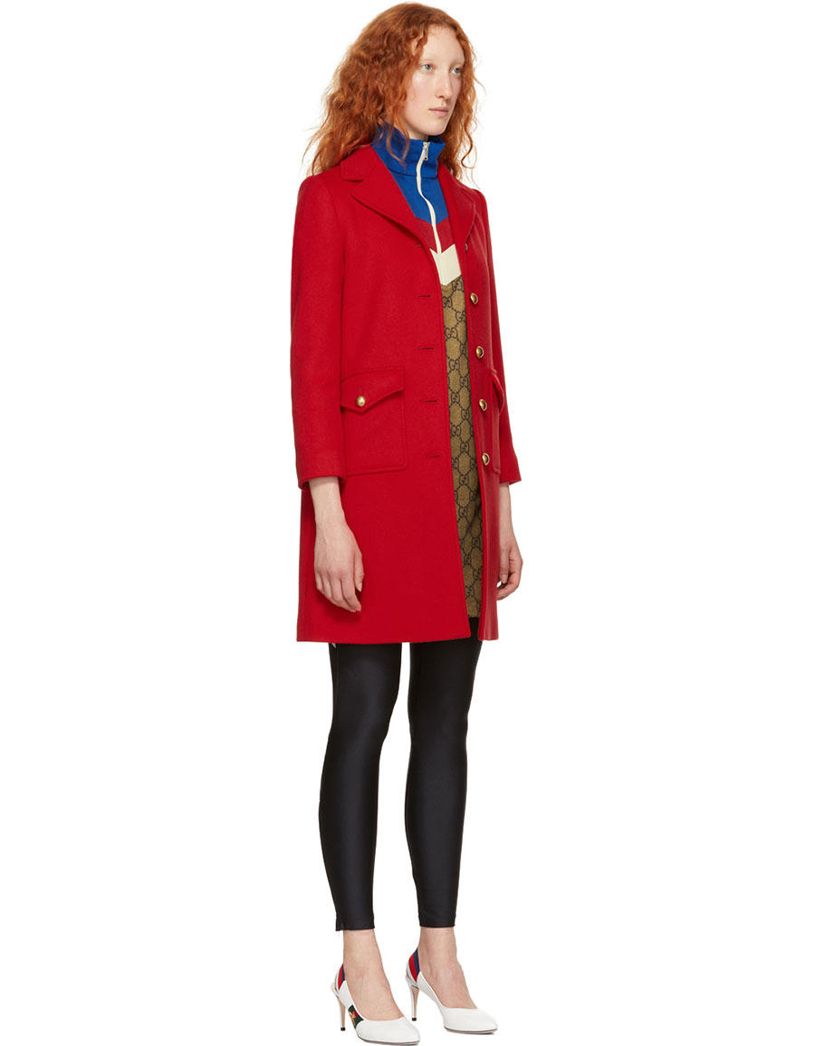 red gucci trench coat