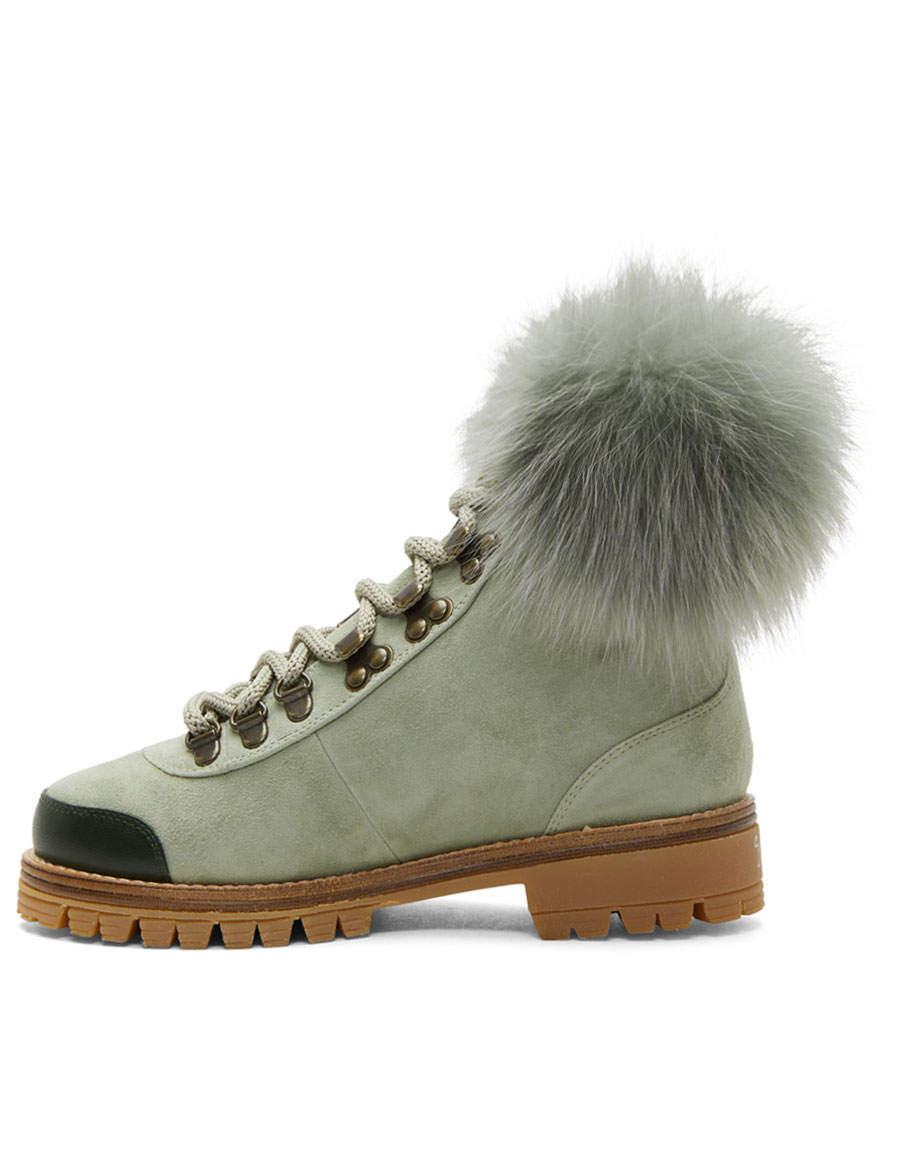 MR \u0026 MRS ITALY Green Suede Shearling 