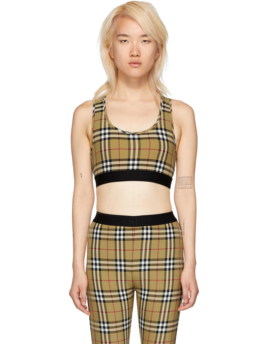 BURBERRY Yellow Vintage Check Dalby Cropped Tank Top · VERGLE