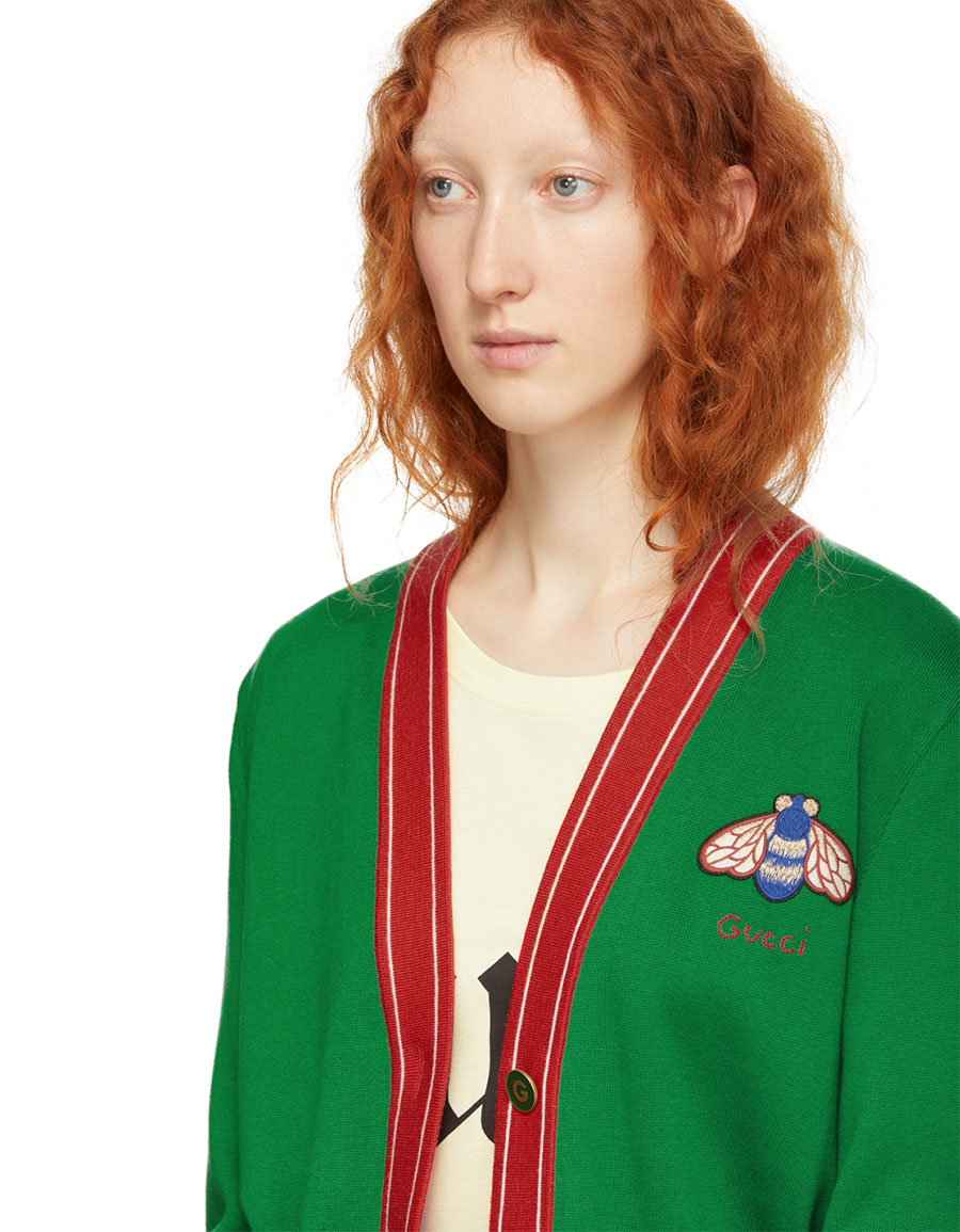 gucci green cardigan