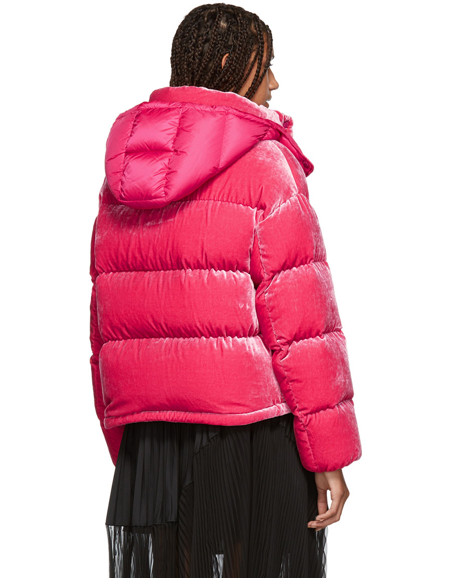 MONCLER Pink Velvet Caille Down Jacket · VERGLE