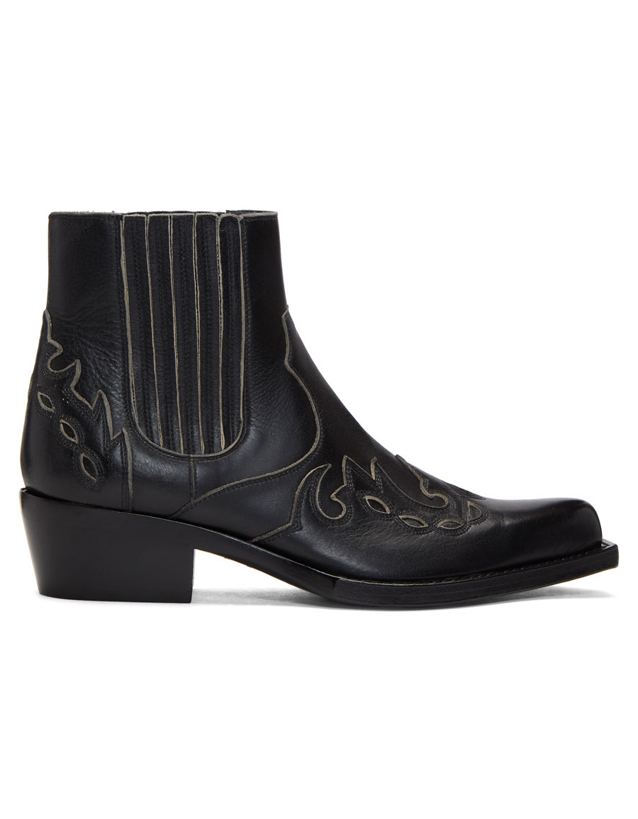 CALVIN KLEIN Black Western Chelsea Boots · VERGLE