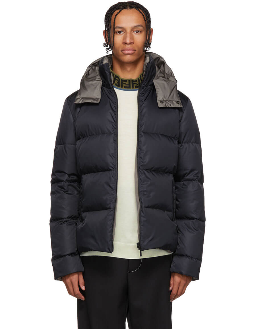 FENDI Reversible Navy Bag Bugs Back Jacket VERGLE