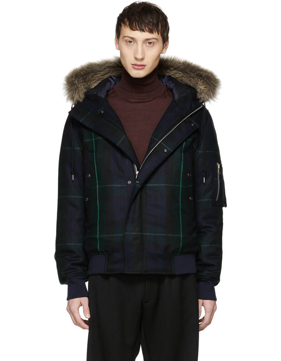 Navy Tartan Down Jacket · VERGLE