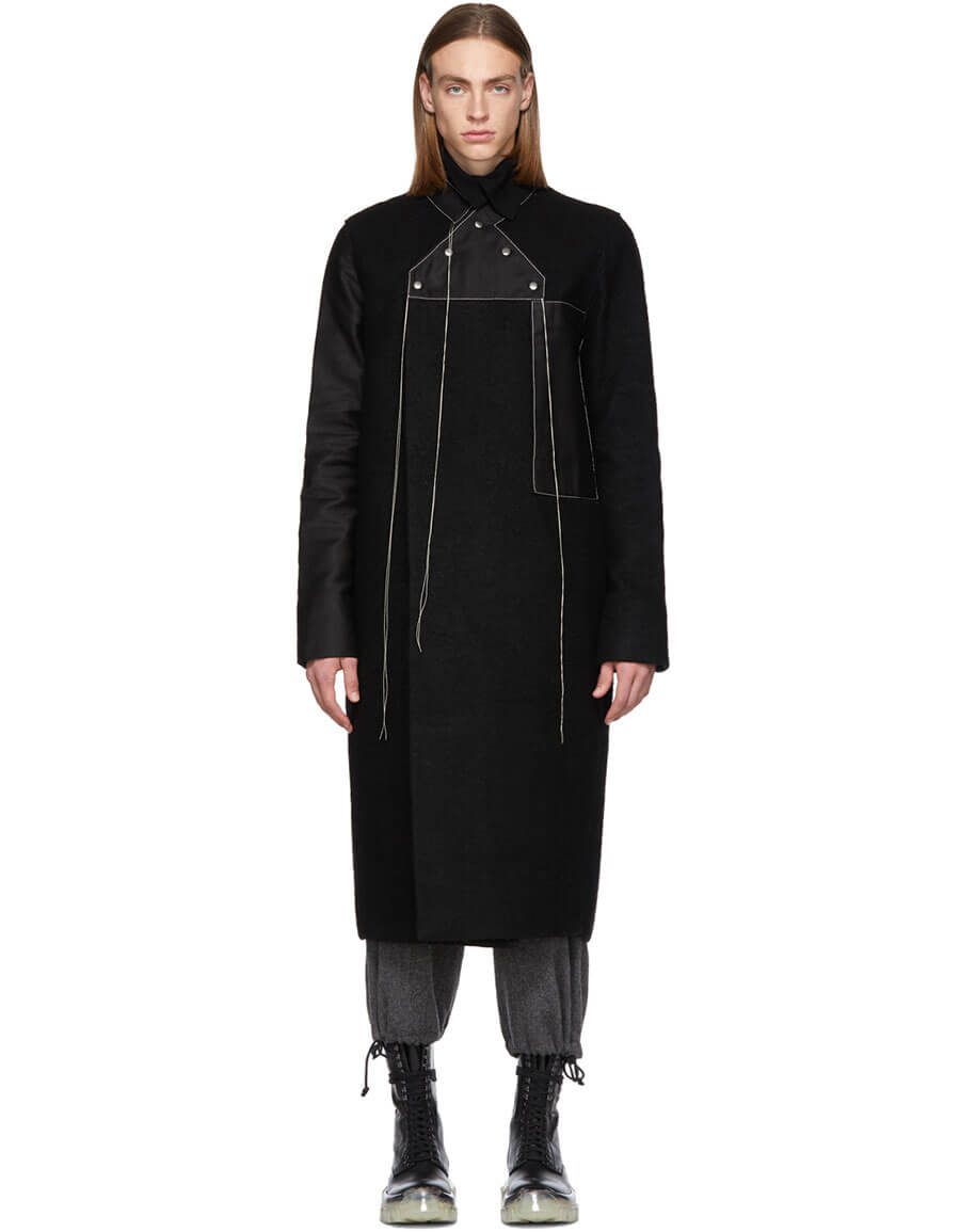 RICK OWENS Black Wrap Coat · VERGLE