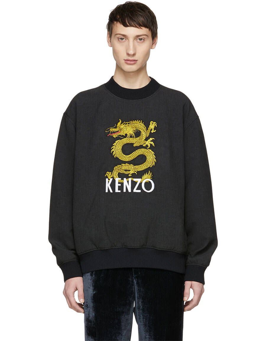kenzo black and gold sweatshirt