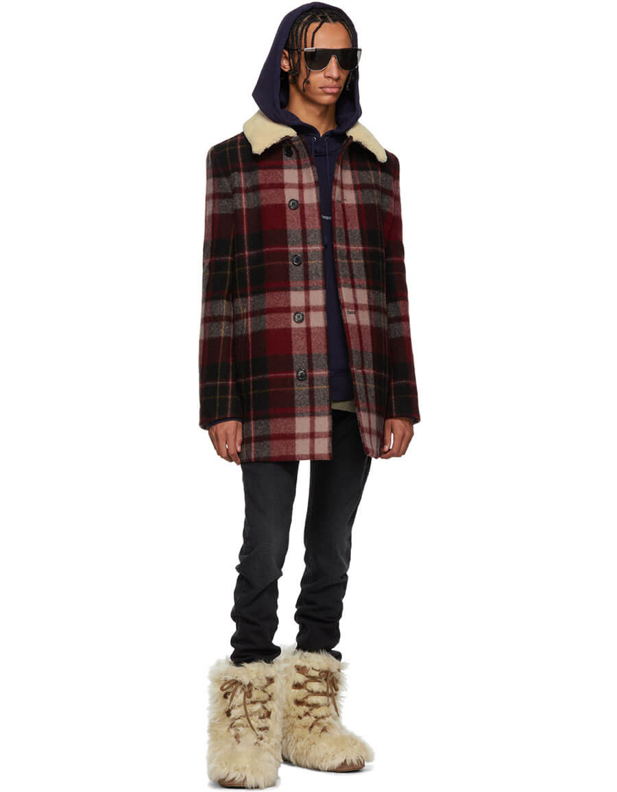 saint laurent furry boots