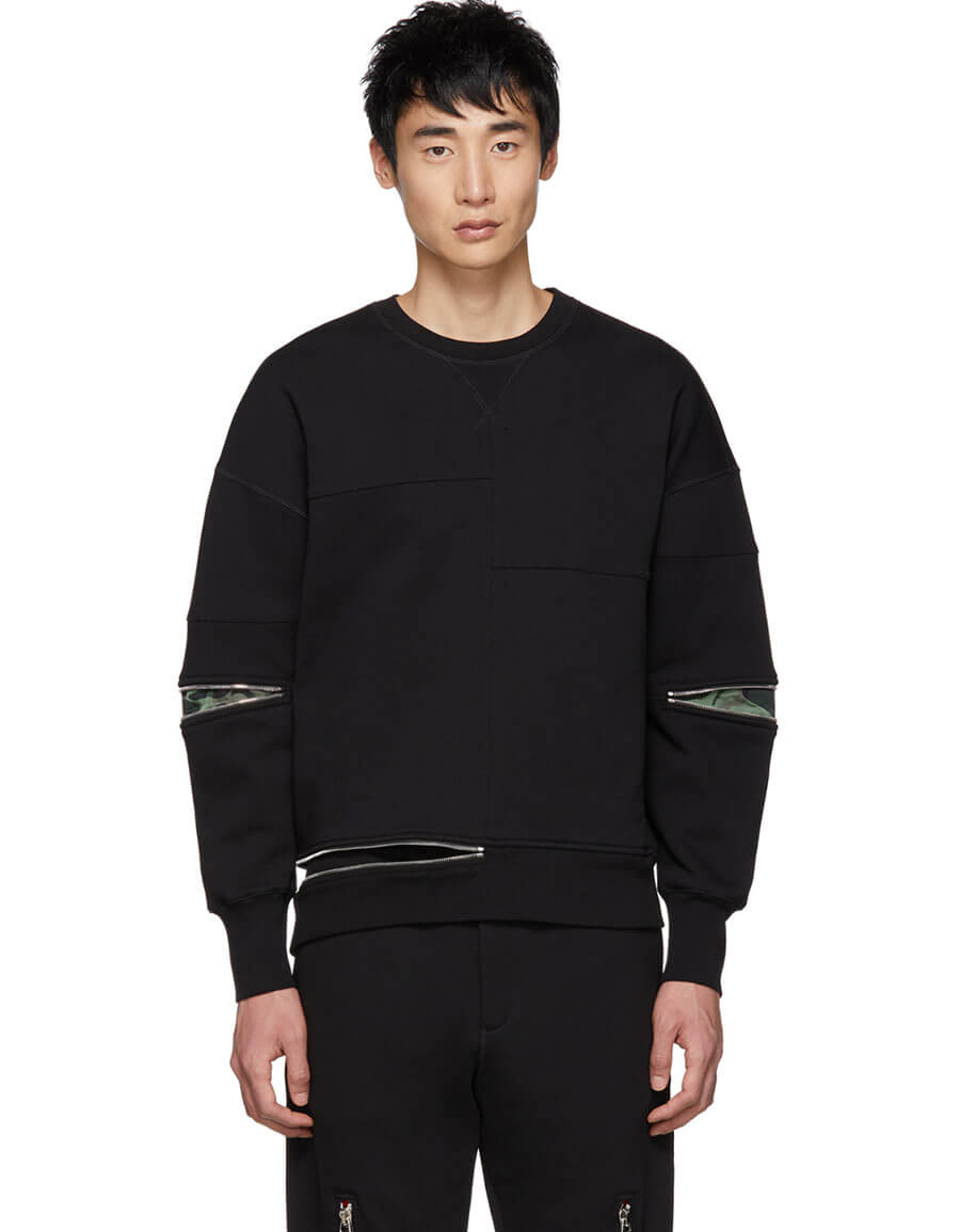 ALEXANDER MCQUEEN Black Zip Sweatshirt · VERGLE ALEXANDER MCQUEEN Black Zip Sweatshirt · VERGLE