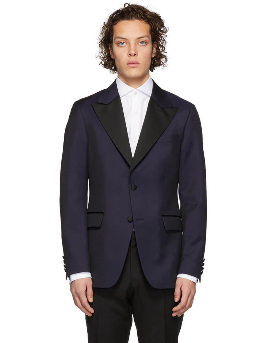 TIGER OF SWEDEN Navy Jerald Tuxedo Blazer · VERGLE