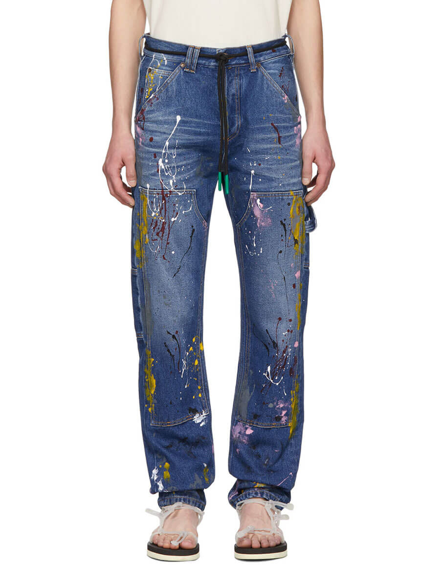 mid blue carpenter straight jeans