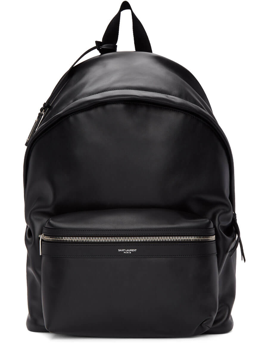 SAINT LAURENT Black Leather City Backpack · VERGLE