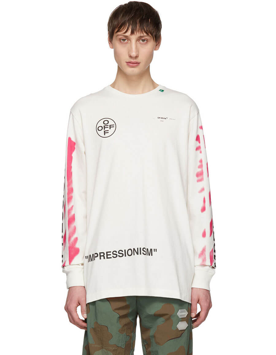 OFF-WHITE Off-White Diag Stencil Long Sleeve T-Shirt · VERGLE