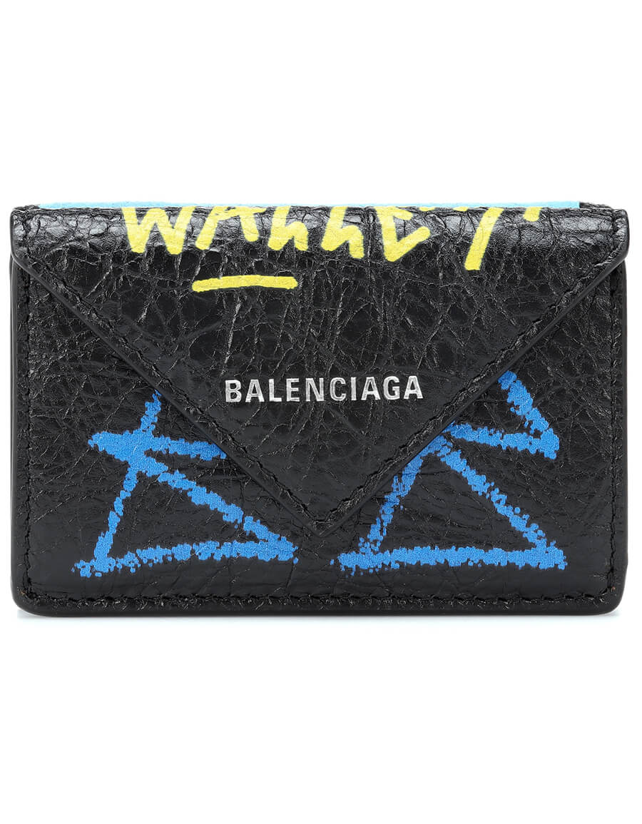 BALENCIAGA Paper Mini Graffiti leather wallet · VERGLE