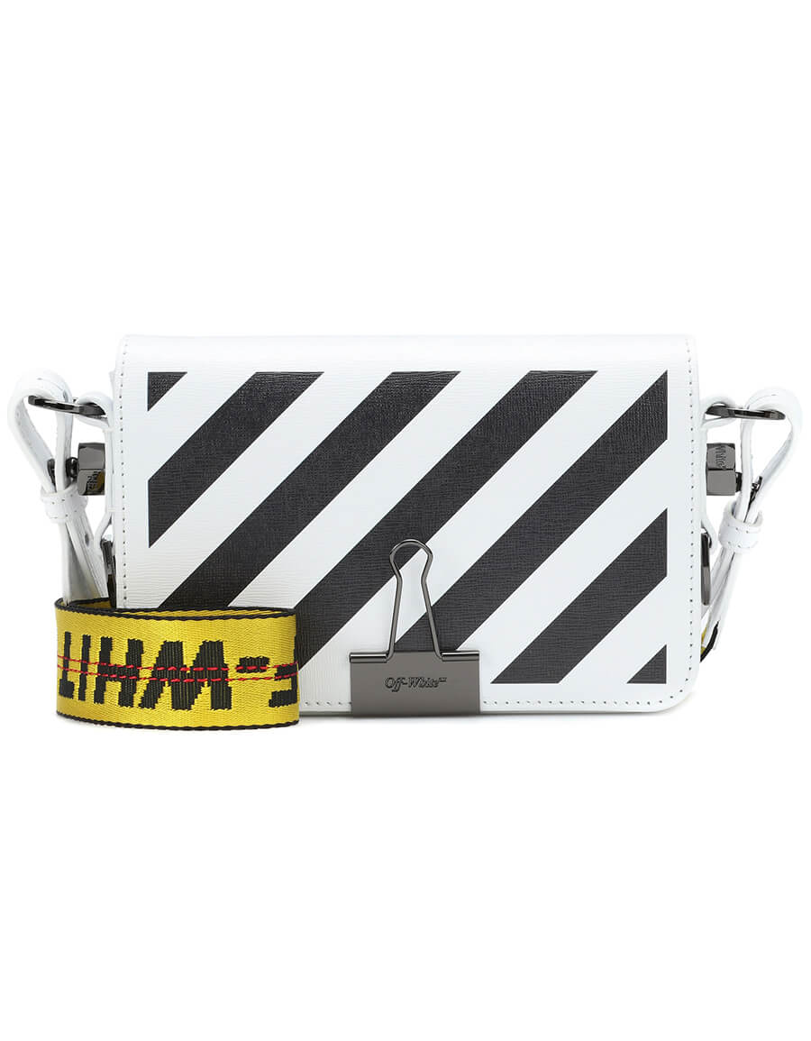 Off White mini crossbody bag striped binder clip