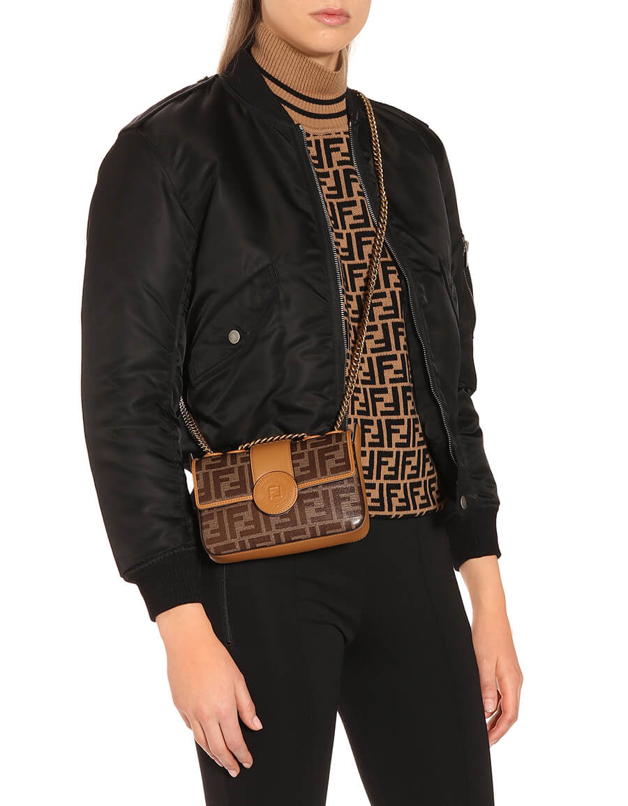 fendi double f leather shoulder bag