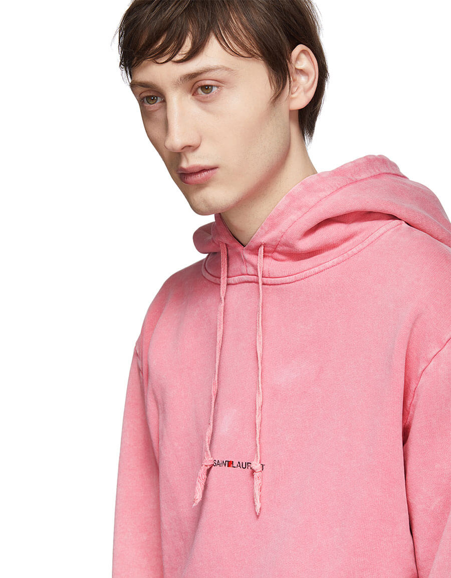 saint laurent pink hoodie