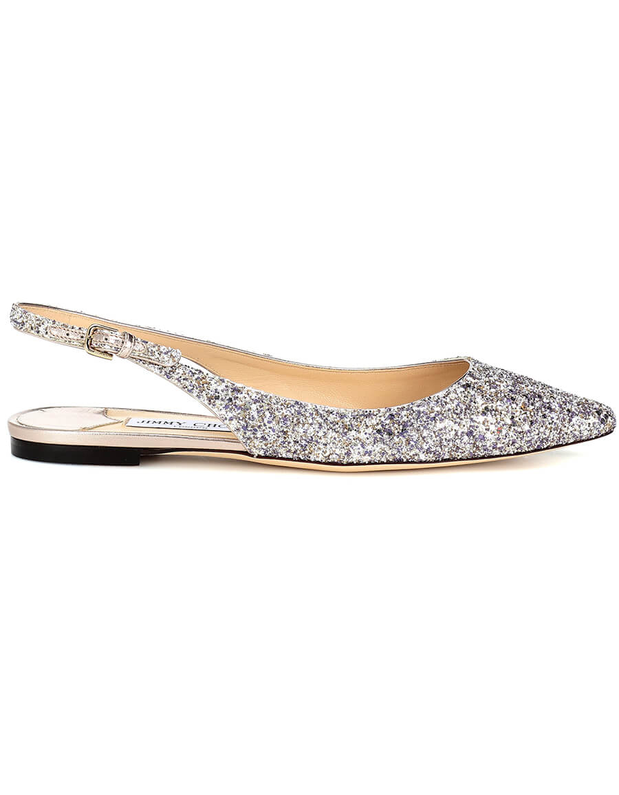 JIMMY CHOO Erin glitter slingback ballet flats · VERGLE